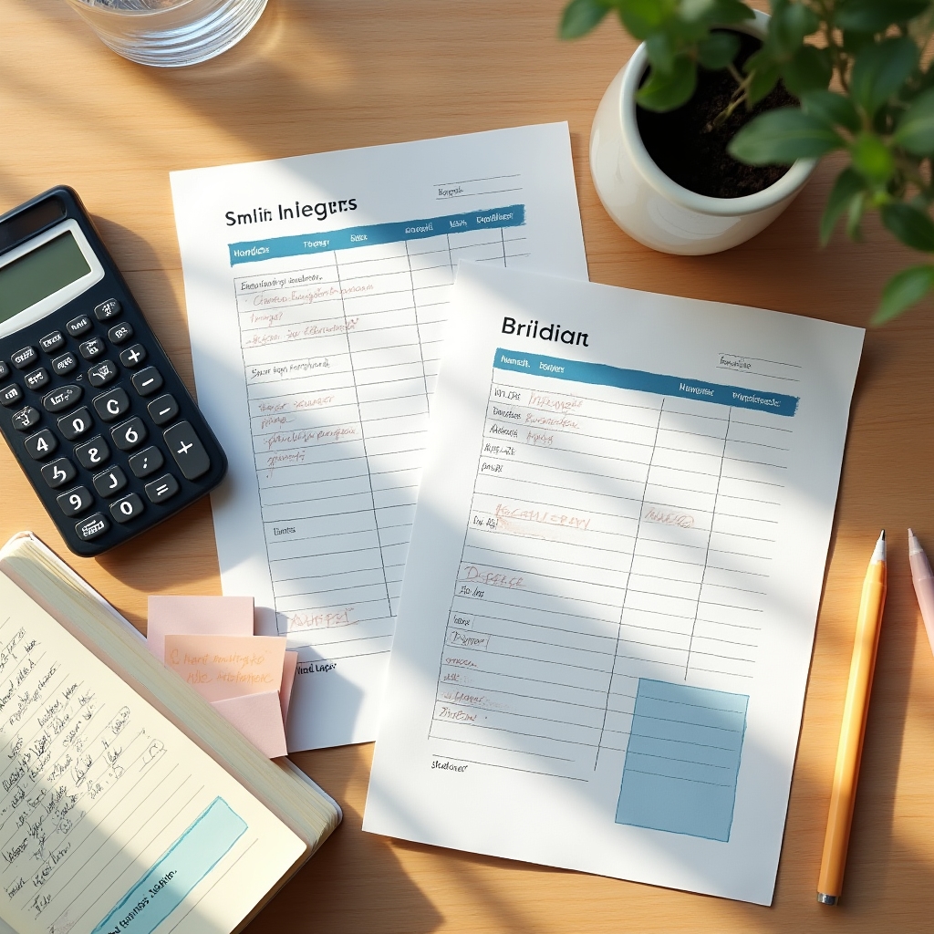 Übersichtliche Finanzvorlagen und Planungsunterlagen auf einem Schreibtisch